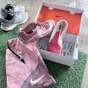 Nike Pink Athletic Spikes with Bag